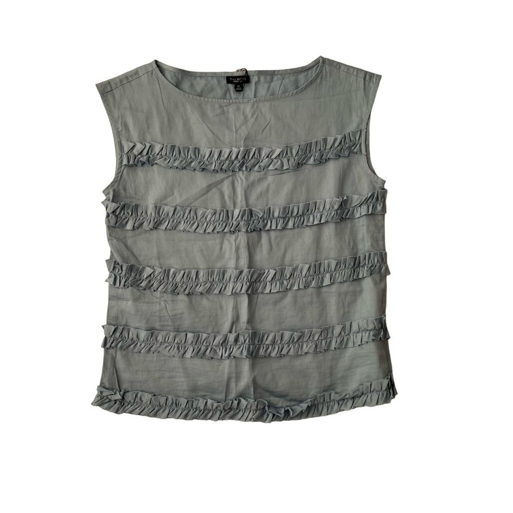 NWT Talbots Ruffle Tiered Sleeveless Tank Size 10 100% Cotton